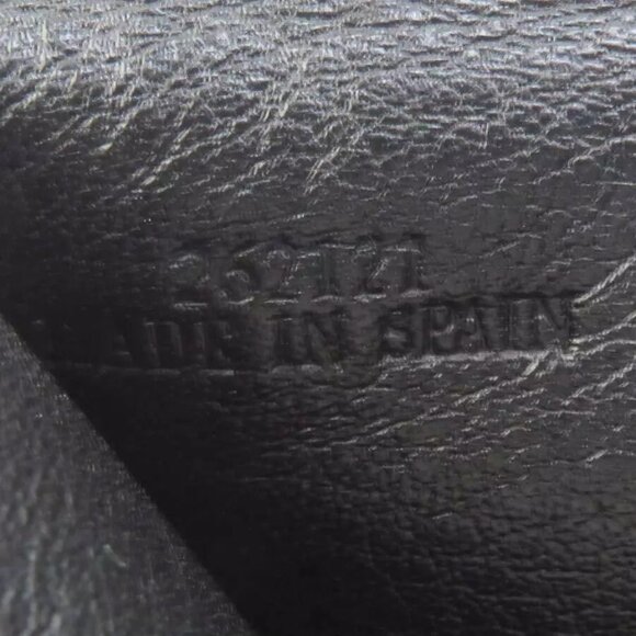 Auth LOEWE Anagram Pansy Trifold Wallet Green Leather/Silvertone - Picture 10 of 15